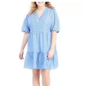 Sandra Darren striped babydoll dress size 16‎